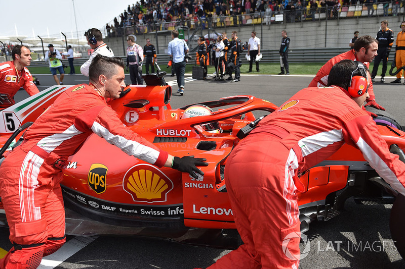 Sebastian Vettel, Ferrari SF71H on the grid