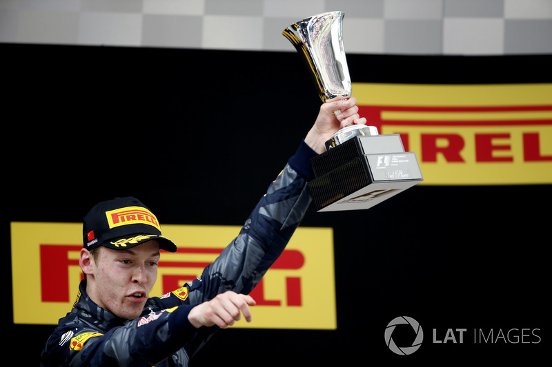 Daniil Kvyat, Red Bull Racing, third place, on the podium