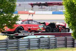 The car of René Rast, Audi Sport Team Rosberg, Audi RS 5 DTM after the crash