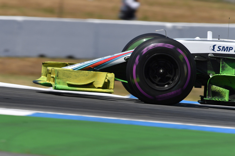 Lance Stroll, Williams FW41 con parafina aerodinámica en el ala delantera