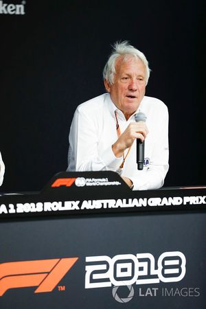 Charlie Whiting, Race Director, FIA, speaks at the Thursday FIA Press Conference