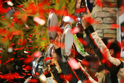 Overall podium: winners Pipo Derani, Johannes van Overbeek, Nicolas Lapierre Tequila Patron ESM Nissan