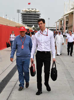 Niki Lauda, Mercedes AMG F1 Non-Executive Chairman and Toto Wolff, Mercedes AMG F1 Director of Motor