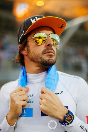 Fernando Alonso, McLaren, on the grid