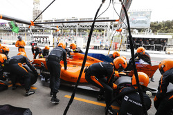 Stoffel Vandoorne, McLaren MCL33 Renault, in the pits