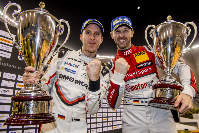 Rene Rast and Timo Bernhard of Team Germany celebrate