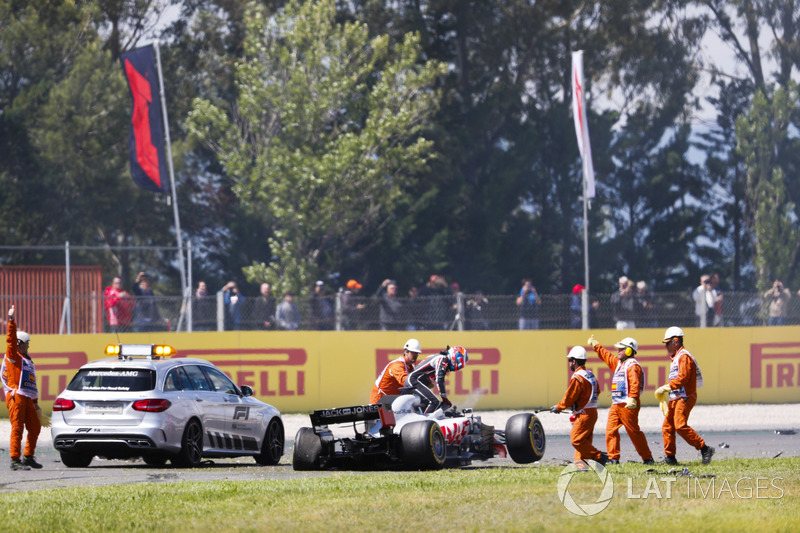 Romain Grosjean, Haas F1 Team VF-18 setelah kecelakaan