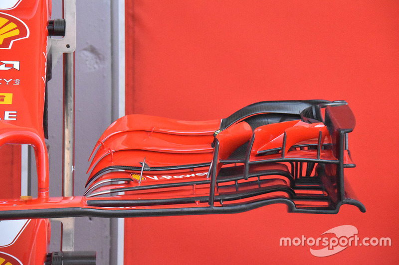 Ferrari SF71H detalle del ala frontal