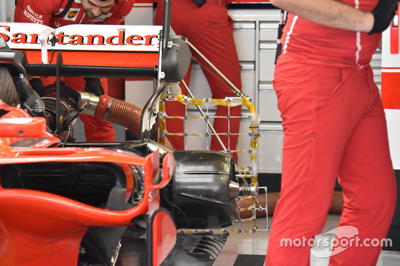 El Ferrari SF70H con sensores en la parte trasera