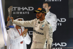 Podium: second place Lewis Hamilton, Mercedes AMG F1