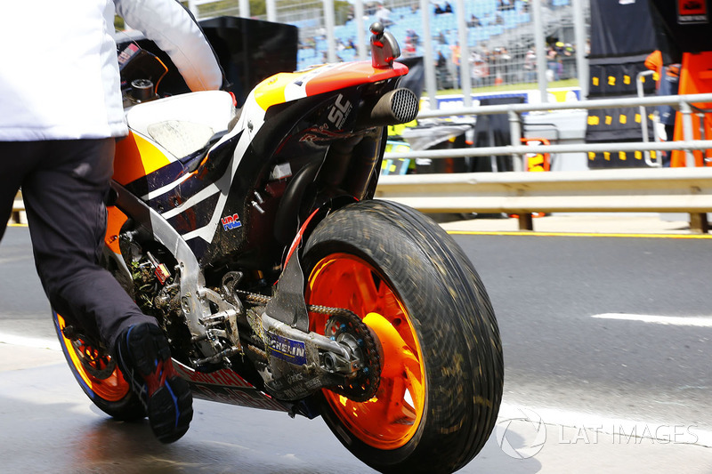 Marquez's crashed Honda