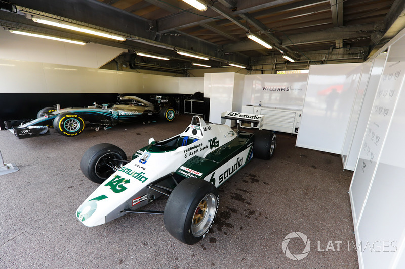 The 1982 Williams FW08 Ford Cosworth of Keke Rosberg and 2016 Mercedes W07 of Nico Rosberg