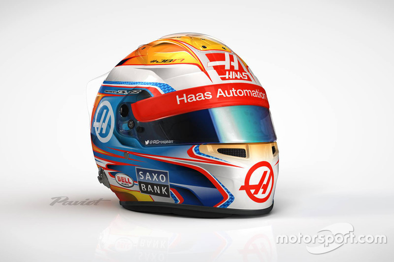 Il casco di Romain Grosjean, Haas F1 Team