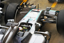 Lewis Hamilton, Mercedes AMG F1 W07 Hybrid in the pits
