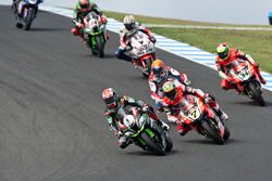 Jonathan Rea, Kawasaki Racing Team, Chaz Davies, Aruba.it Racing - Ducati Team, Michael van der Mark, Honda WSBK Team, Davide Giugliano, Aruba.it Racing - Ducati Team, Nicky Hayden, Honda WSBK Team et Tom Sykes, Kawasaki Racing Team