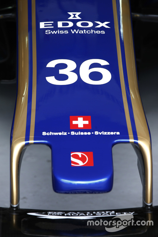 La nariz del auto de Antonio Giovinazzi, Sauber C36