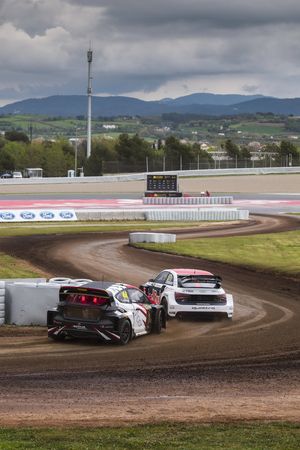 Toomas Heikkinen, EKS, Audi S1 EKS RX Quattro, Timo Scheider, MJP Racing Team Austria, Ford Fiesta ST