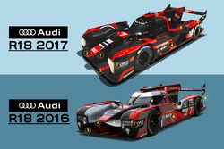 Vergleich Audi R18 2017 und R18 2016