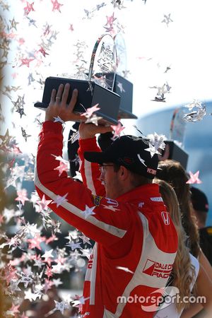 Sébastien Bourdais, Dale Coyne Racing Honda celebrates on the podium