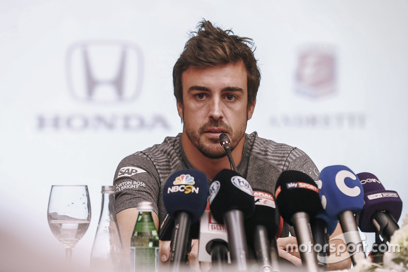 Fernando Alonso announces his deal to race in the 2017 Indianapolis 500 in an Andretti Autosport run McLaren Honda car