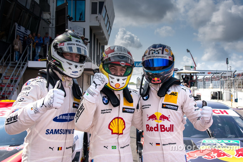Top 3 de clasificación, Maxime Martin, BMW Team RBM, BMW M4 DTM, Polesitter Augusto Farfus, BMW Team RMG, BMW M4 DTM, Marco Wittmann, BMW Team RMG, BMW M4 DTM