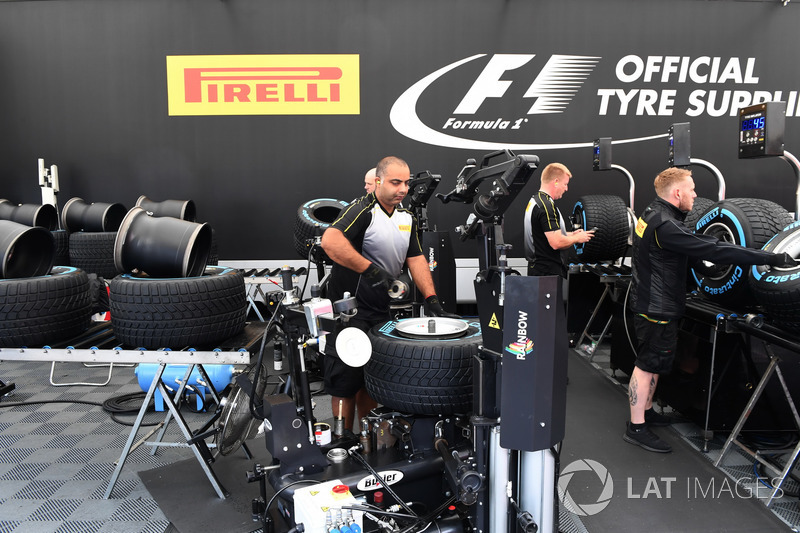 Pirelli tyre preparation area