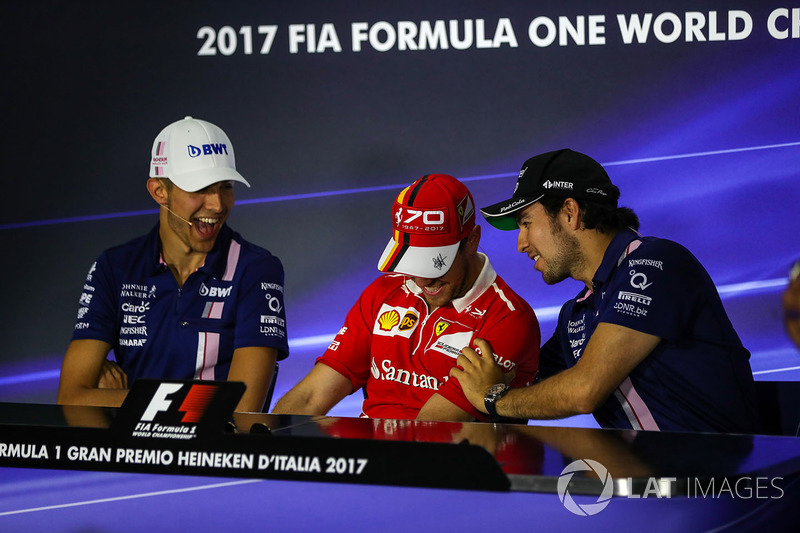 Естебан Окон, Force India, Себастьян Феттель, Ferrari, Серхіо Перес, Force India