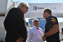 Flavio Briatore, Bernie Ecclestone, Christian Horner, Red Bull Racing Team Principal