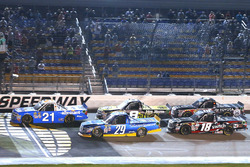 Johnny Sauter, GMS Racing Chevrolet, Chase Briscoe, Brad Keselowski Racing Ford, John Hunter Nemechek, SWM-NEMCO Motorsports Chevrolet