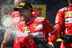 Podium: race winner Sebastian Vettel, Ferrari