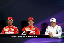 Presss conference: polesitter Kimi Raikkonen, Ferrari, second place Sebastian Vettel, Ferrari, third place Valtteri Bottas, Mercedes AMG F1