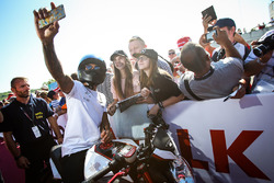 Lewis Hamilton, Mercedes AMG F1 on his MV Agusta Dragster RR LH44 Limited Edition motorbike