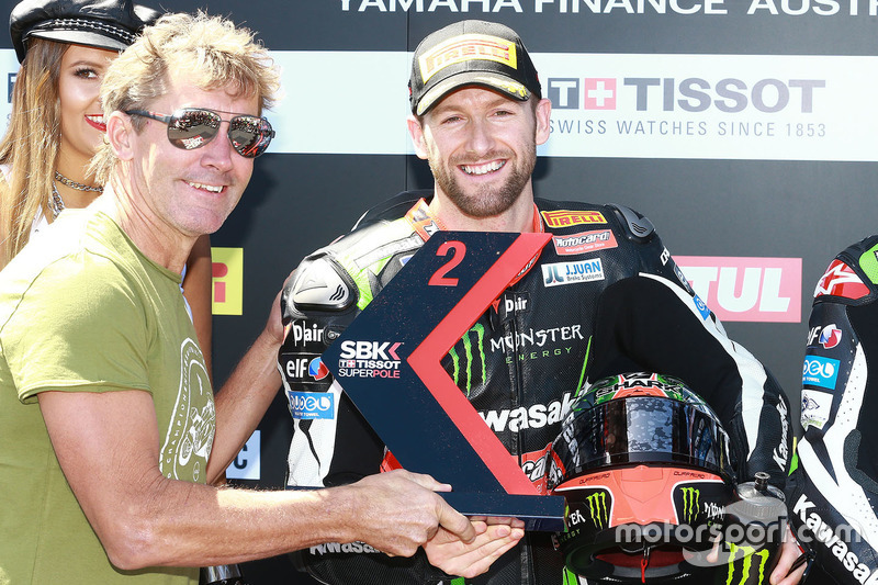 Segundo lugar Tom Sykes, Kawasaki with Troy Bayliss