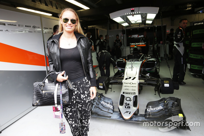 Caroline Wozniacki, tenista, con el Sahara Force India F1 Team
