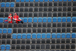 Two fans in the grandstand