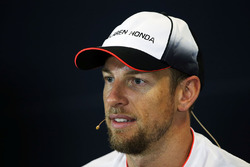 Jenson Button, McLaren in the press conference