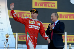 Podium: third place Kimi Raikkonen, Ferrari and Vladimir Putin, Russian Federation President
