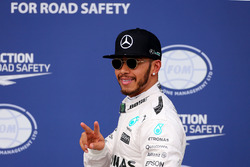 Polesitter Lewis Hamilton, Mercedes AMG F1 Team celebrates his pole position in parc ferme