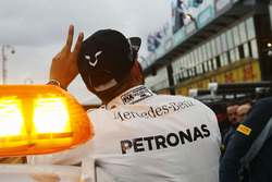 Polesitter Lewis Hamilton, Mercedes AMG F1 Team celebrates his pole position in parc ferme