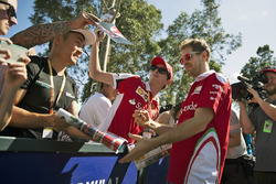 Sebastian Vettel, Ferrari signs autographs for the fans
