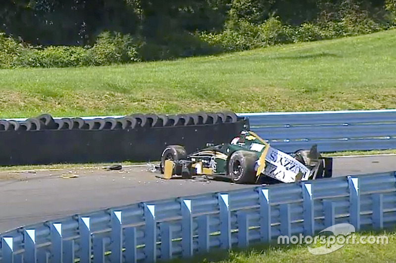 Josef Newgarden, Ed Carpenter Racing Chevrolet, crash