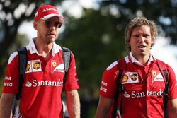 (L to R): Sebastian Vettel, Ferrari with Antti Kontsas, Personal Trainer