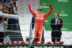 Sebastian Vettel, Ferrari celebrates his third position on the podium