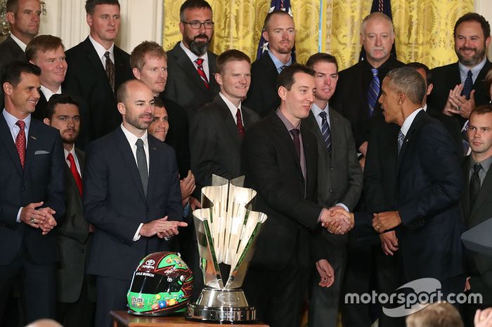 Kyle Busch, Joe Gibbs Racing Toyota meets with President Barack Obama at the White House