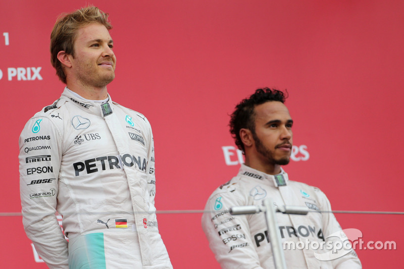 Nico Rosberg, Mercedes AMG F1 Team; Lewis Hamilton, Mercedes AMG F1 Team