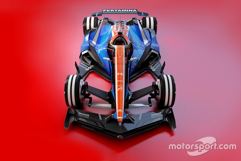 Desain fantasi mobil Manor Racing 2030