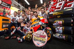 Race winner Marc Marquez, Repsol Honda Team celebrates with his team