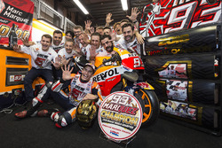 Race winner Marc Marquez, Repsol Honda Team celebrates with his team