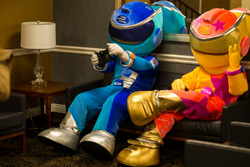 Formula E mascots ACee and DCee