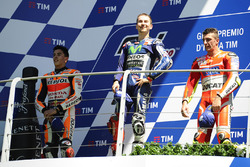 Podium: race winner Jorge Lorenzo, Yamaha Factory Racing, second place Marc Marquez, Repsol Honda Team, third place Andrea Iannone, Ducati Team